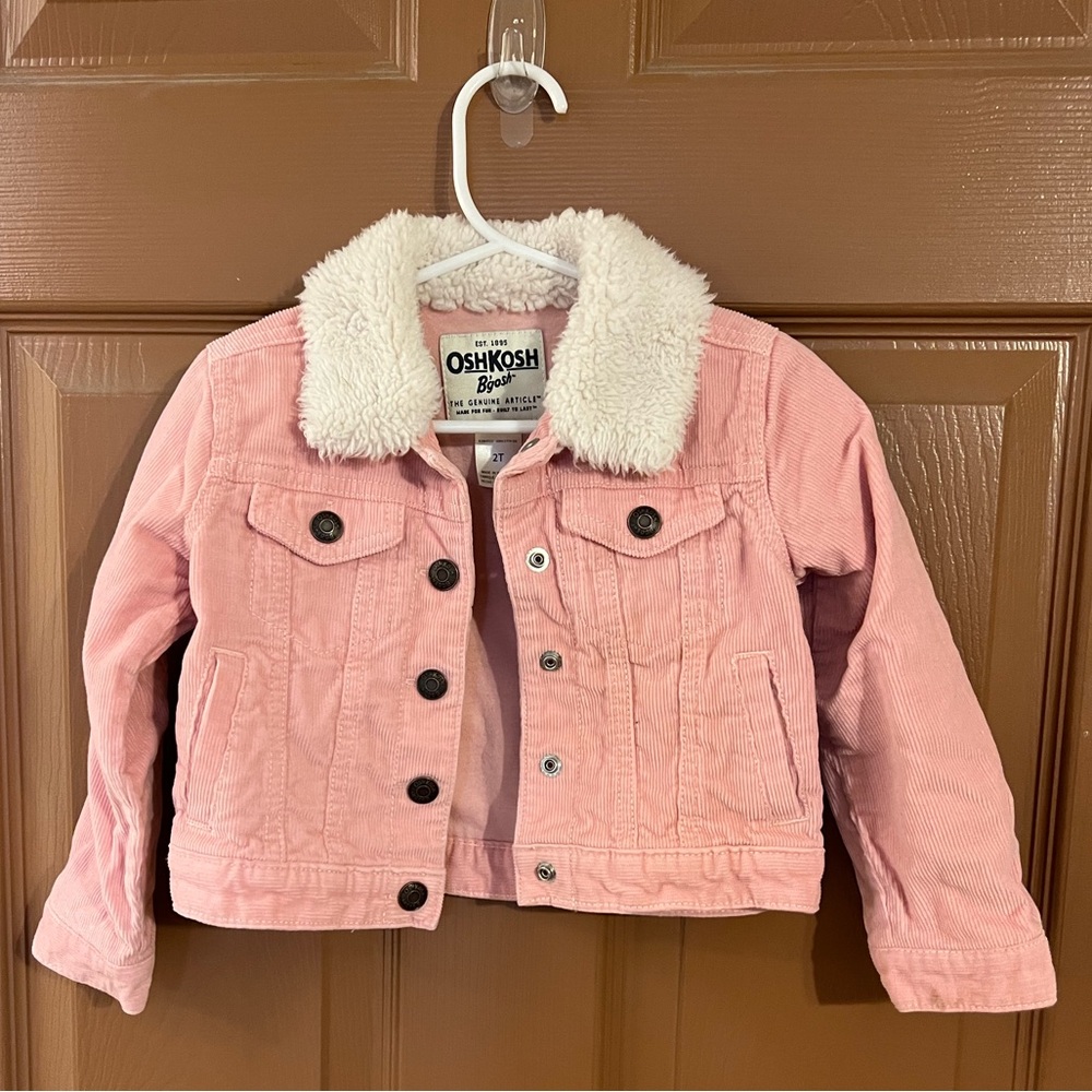 Osh Kosh | Corduroy button coat with fur collar